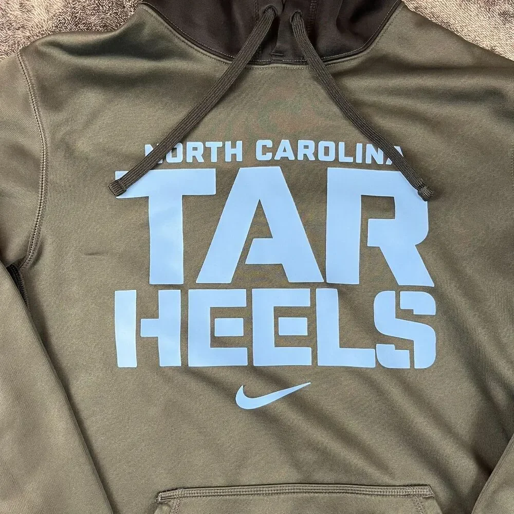 Nike North Carolina Tarheels Therma Fit Hoodie Gray Blue Men's S Big Graphic